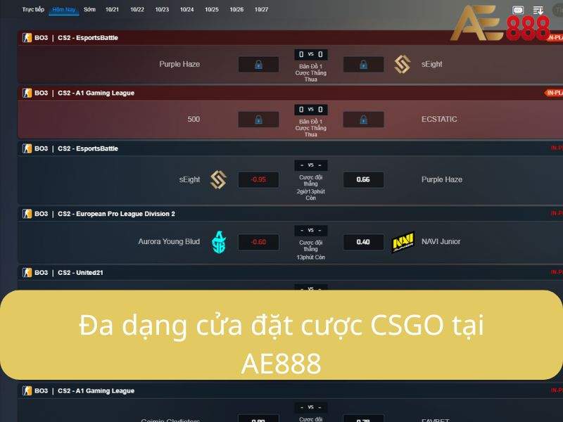 Đa dạng cửa đặt cược CSGO tại AE888 Đa dạng cửa đặt cược CSGO tại AE888